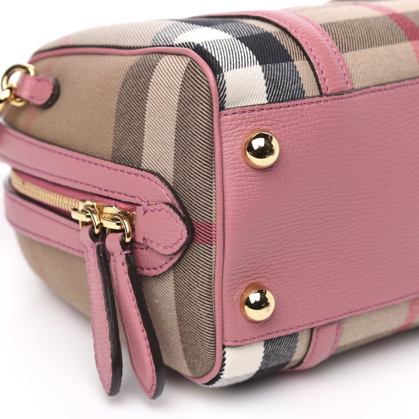 House Check Derby Calfskin Small Alchester Bowling Bag Mauve Pink