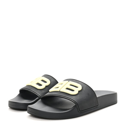 Balenciaga Rubber Womens BB Pool Slide Sandals 36 Black 4 of 8