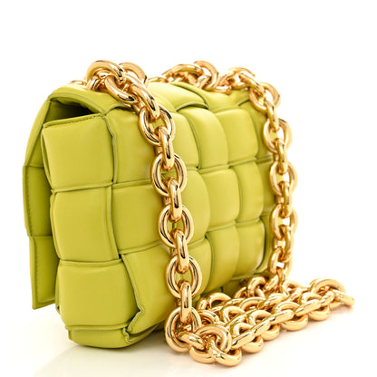 Bottega Veneta Lambskin Maxi Intreccio Padded Chain Cassette Crossbody Bag Kiwi 3 of 11