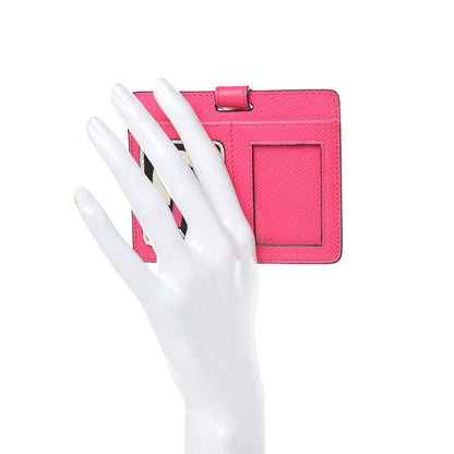 Prada Saffiano Racing Logo Badge Holder Fuxia 2 of 5