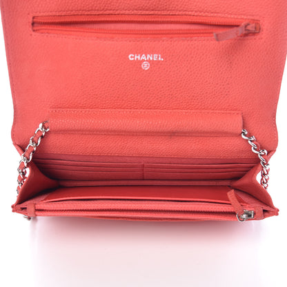 Chanel Iridescent Caviar Quilted Wallet on Chain WOC Pink 5 of 17
