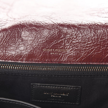 Saint Laurent Crinkled Calfskin Matelasse Monogram Medium Niki Chain Satchel Burgundy 6 of 10
