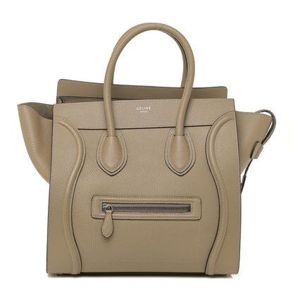 Celine Drummed Calfskin Mini Luggage Taupe 1 of 13