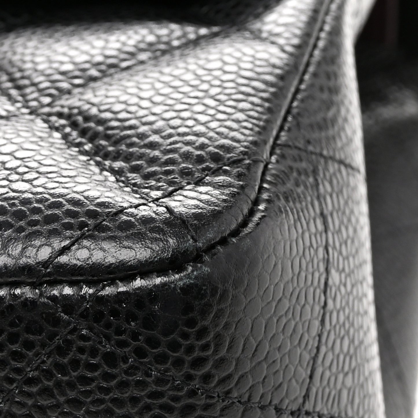 Caviar Quilted Jumbo Double Flap Black