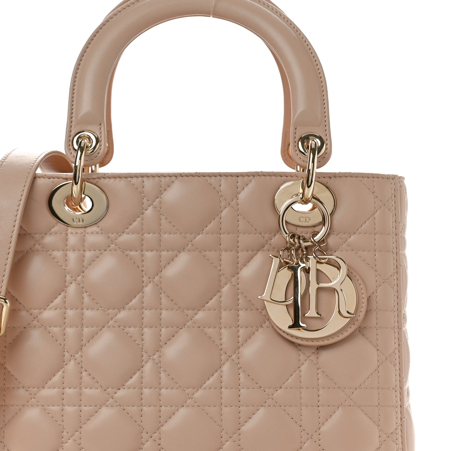 Christian Dior Lambskin Cannage Medium Lady Dior Rose Poudre 8 of 10