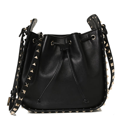 Valentino Garavani Vitello Rockstud Bucket Bag Black 1 of 12