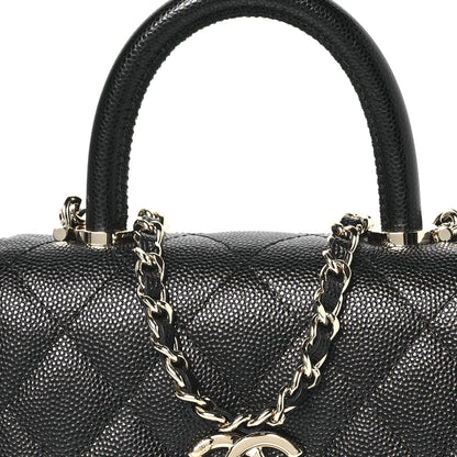 Chanel Caviar Quilted Coco Handle Clutch With Chain Black 8 of 11