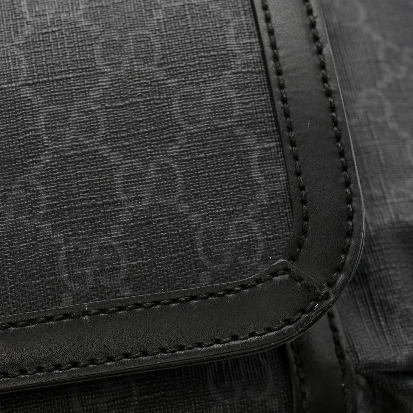 GG Supreme Monogram Web Messenger Diaper Bag Black Grey
