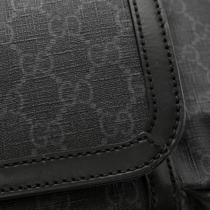 Gucci GG Supreme Monogram Web Messenger Diaper Bag Black Grey 14 of 14