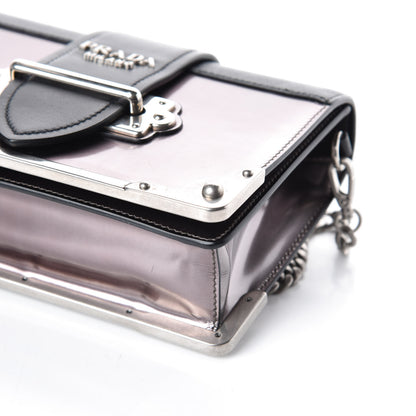 Prada Metallic Vitello Saffiano Cahier Bag Ferro Black 8 of 8