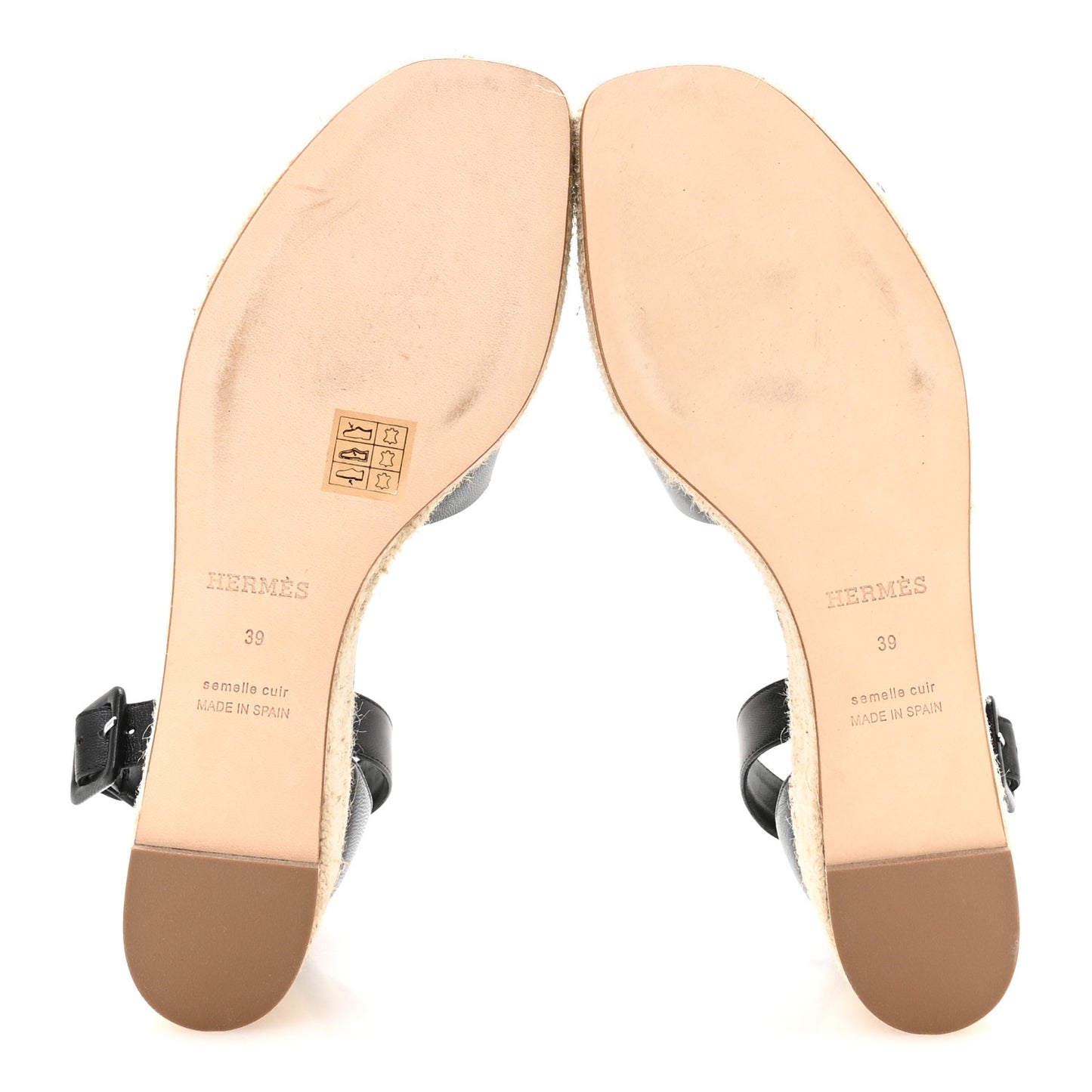 Goatskin Elda Espadrille Wedge Sandals 39 Black