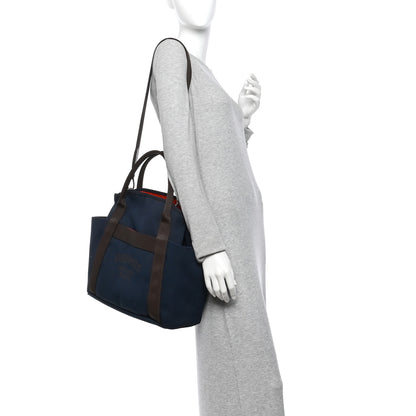 Hermes Canvas The Grooming Bag Bleu Navy Feu 2 of 14
