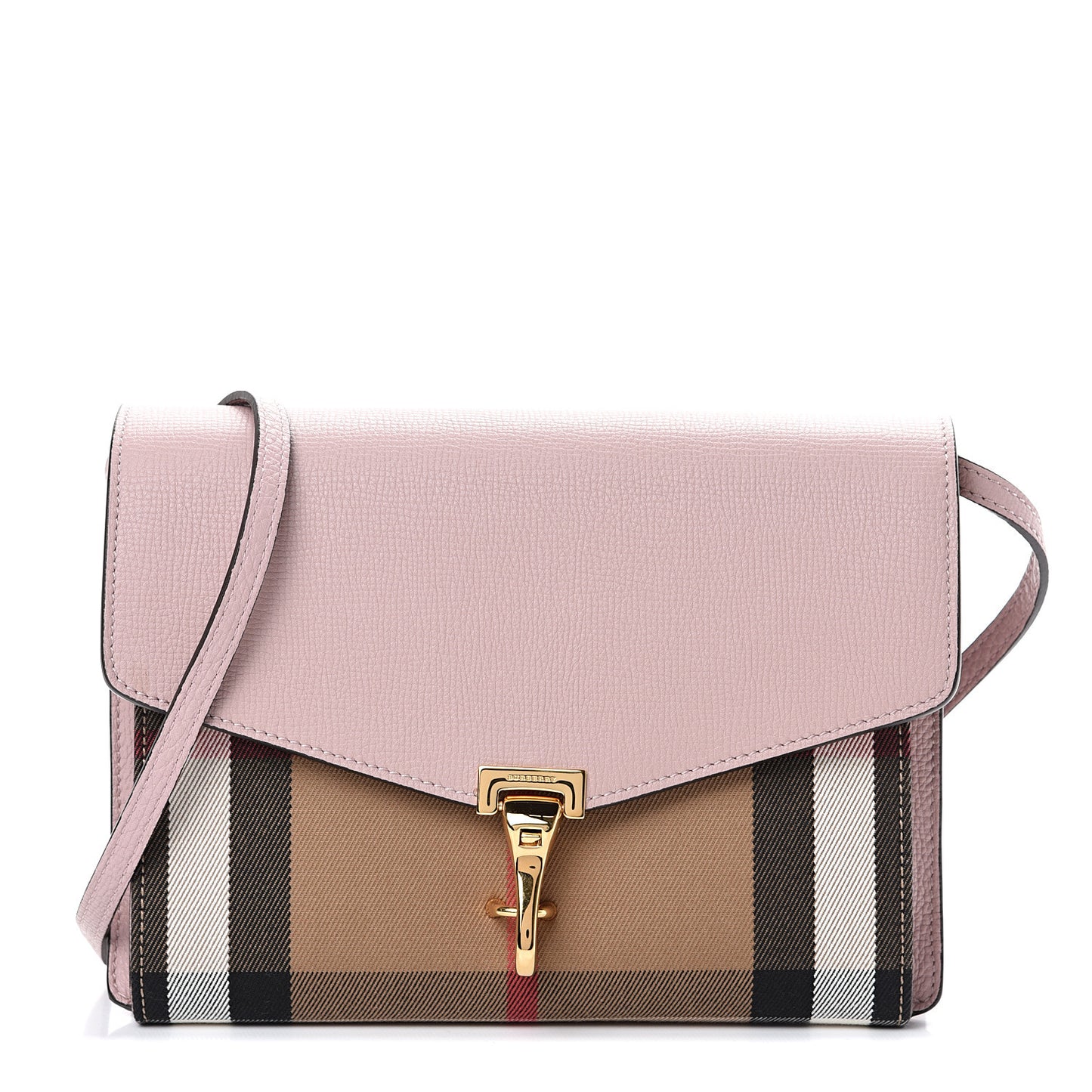 Derby Calfskin House Check Small Macken Crossbody Bag Pale Orchid