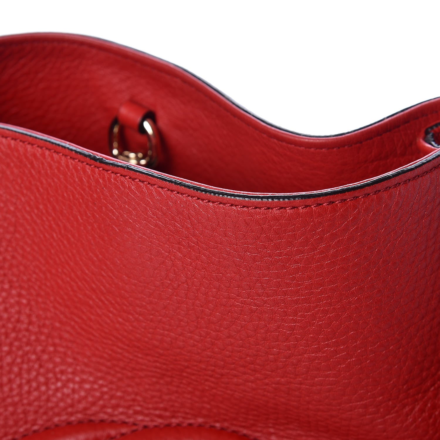 Gucci Pebbled Calfskin Large Soho Chain Shoulder Bag Tabasco Red 16 of 20