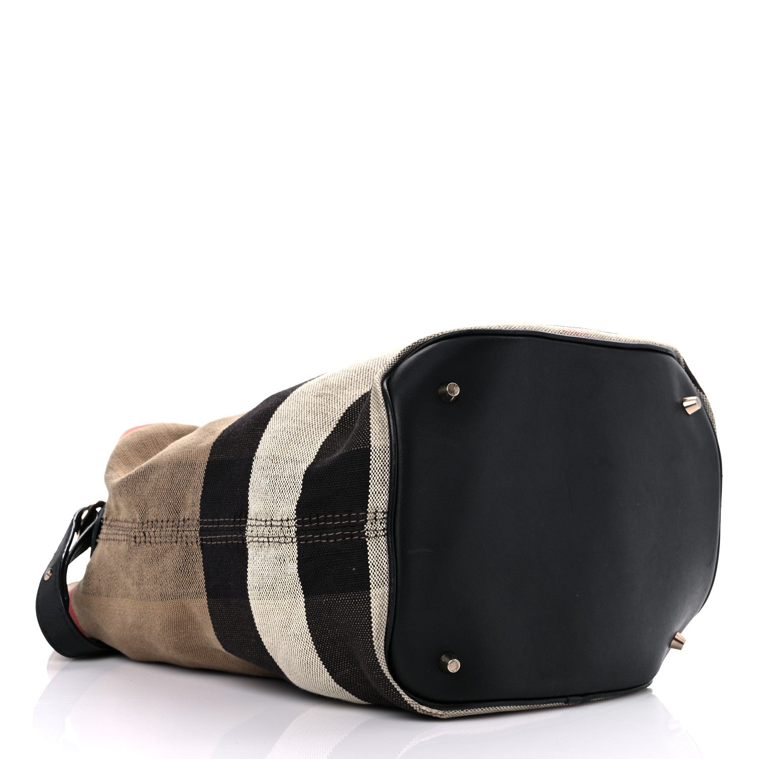 Burberry Canvas Mega Check Medium Ashby Hobo Black 4 of 24