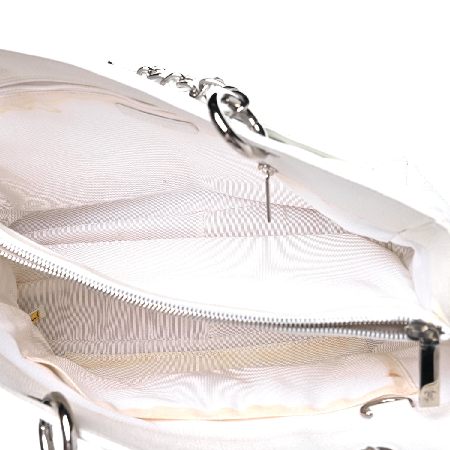 Chanel Caviar Quilted Grand Shopping Tote GST White 5 of 15