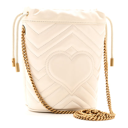Gucci Calfskin Matelasse Mini GG Marmont 2.0 Bucket Bag White 3 of 11