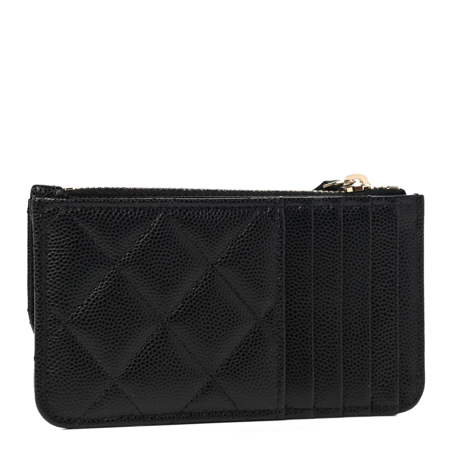 Chanel Caviar Quilted Flap Zip Card Holder Black 3 of 7