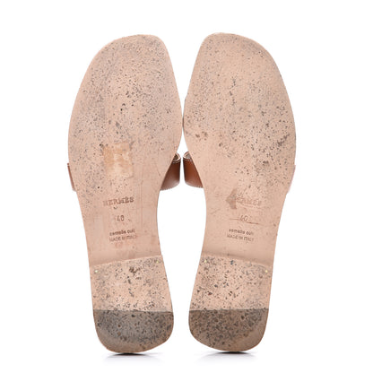 Hermes Box Calfskin Oran Sandals 40 Gold 5 of 12