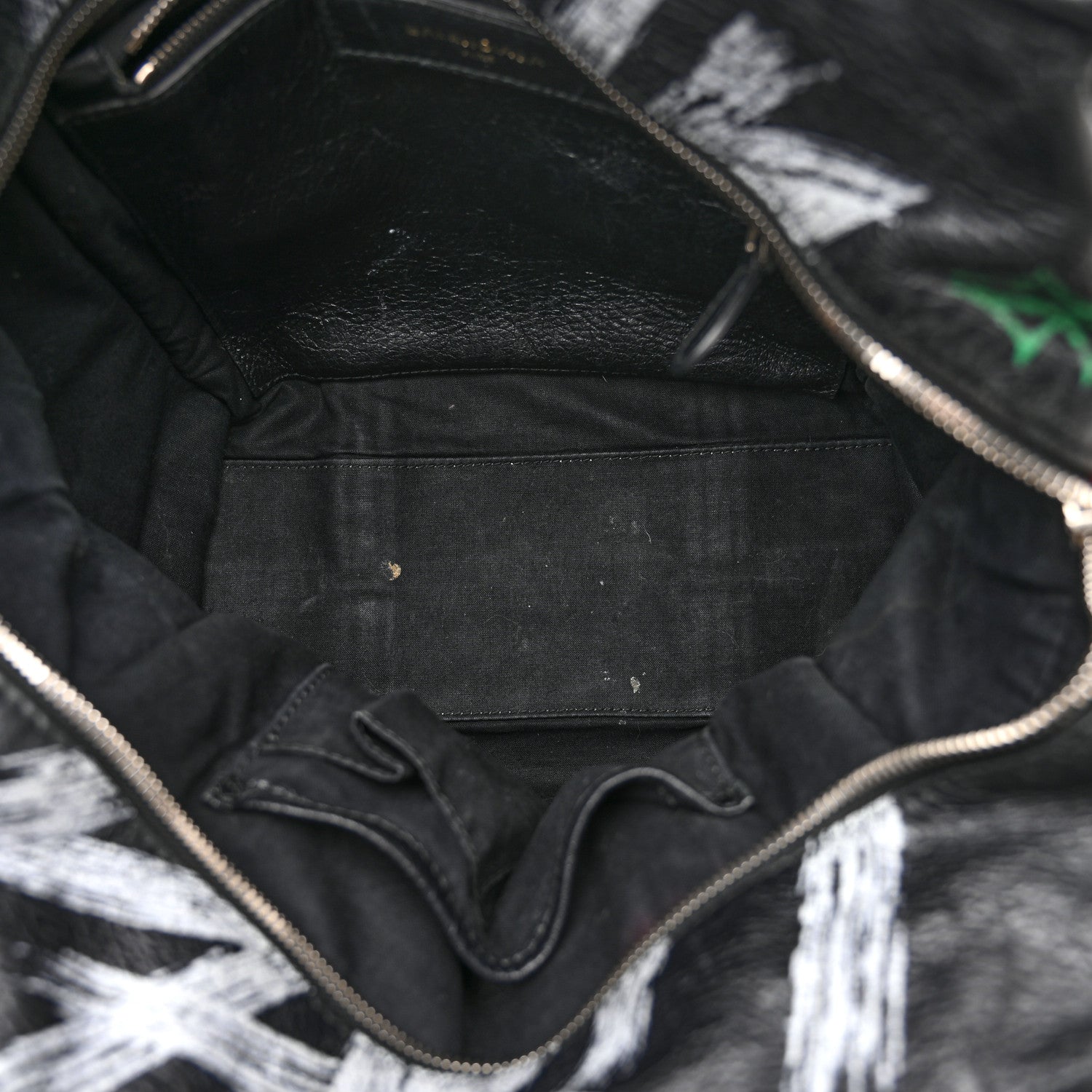 Balenciaga Agneau Arena Graffiti All Over S Bazar Shopper Tote Black Vert Rouge 5 of 23
