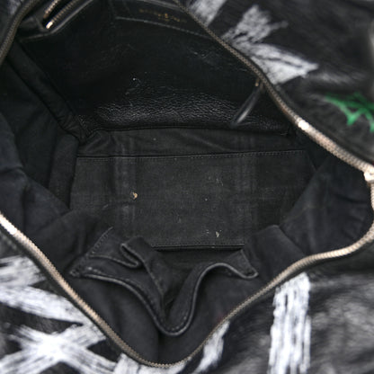 Balenciaga Agneau Arena Graffiti All Over S Bazar Shopper Tote Black Vert Rouge 5 of 23