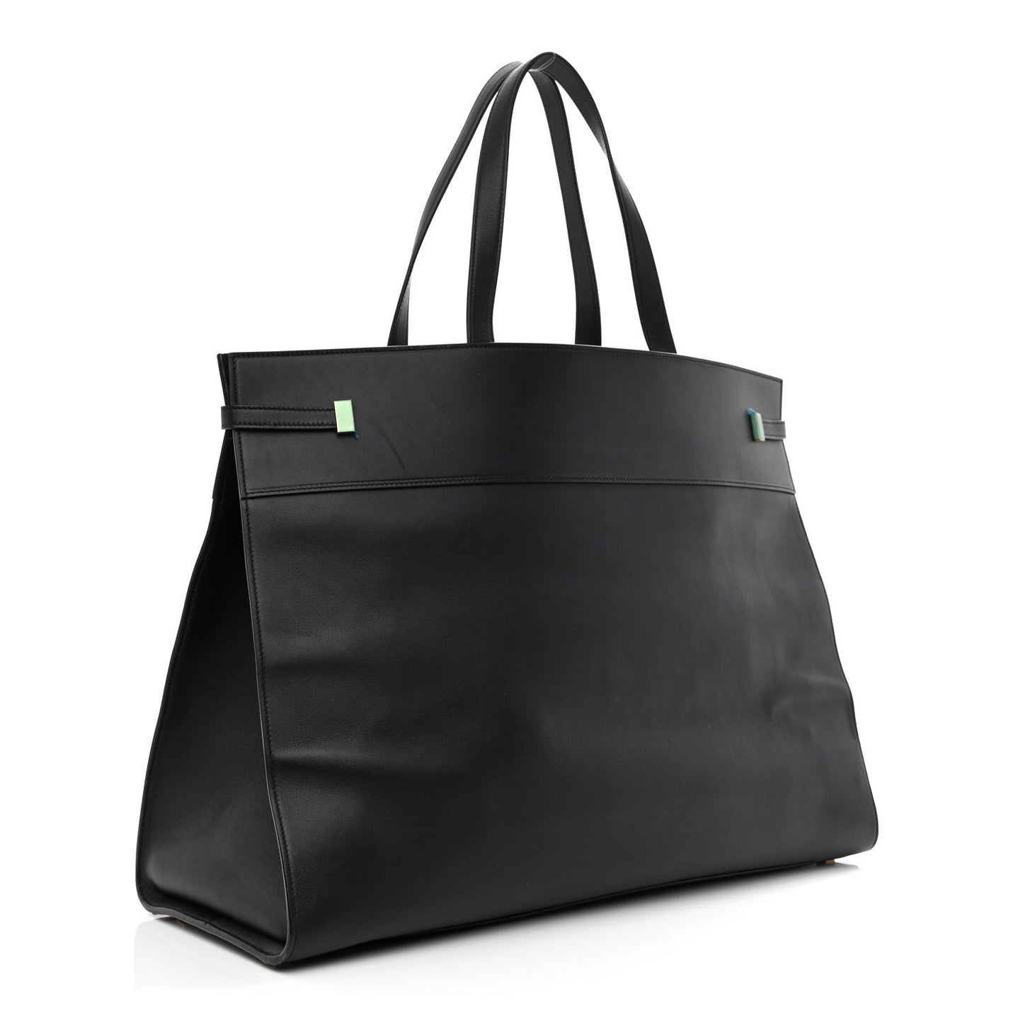 Calfskin Large Manhattan Shopper Tote Black