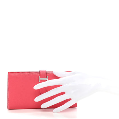 Hermes Chevre Mysore Bearn Gusset Wallet Rose Lipstick 2 of 8