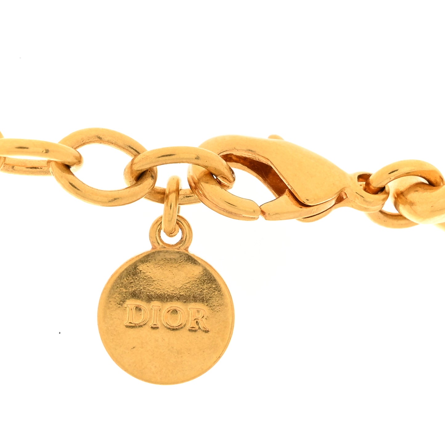 Metal CD Choker Necklace Gold Pink
