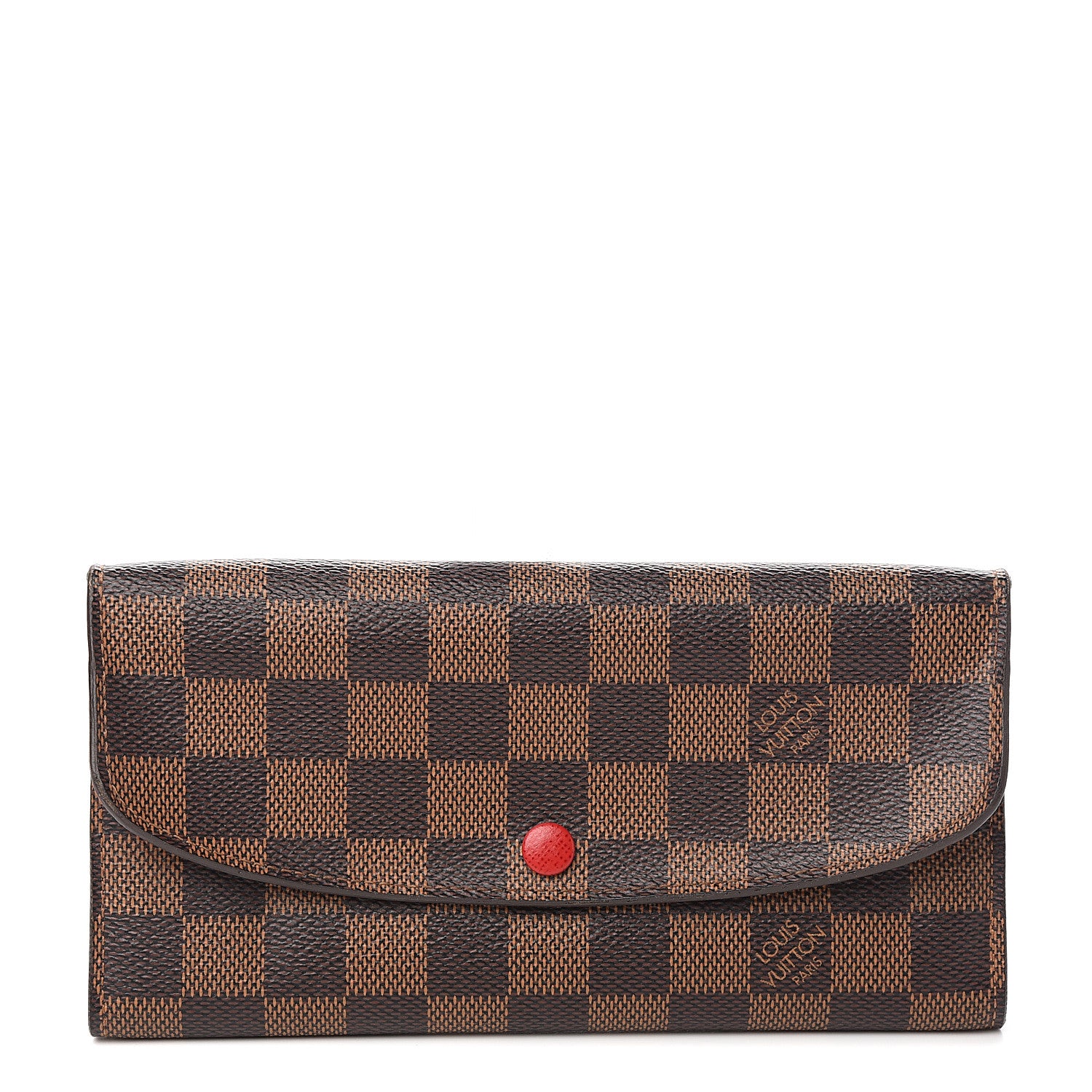 Louis Vuitton Damier Ebene Emilie Wallet Red 1 of 5