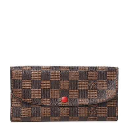Louis Vuitton Damier Ebene Emilie Wallet Red 1 of 5