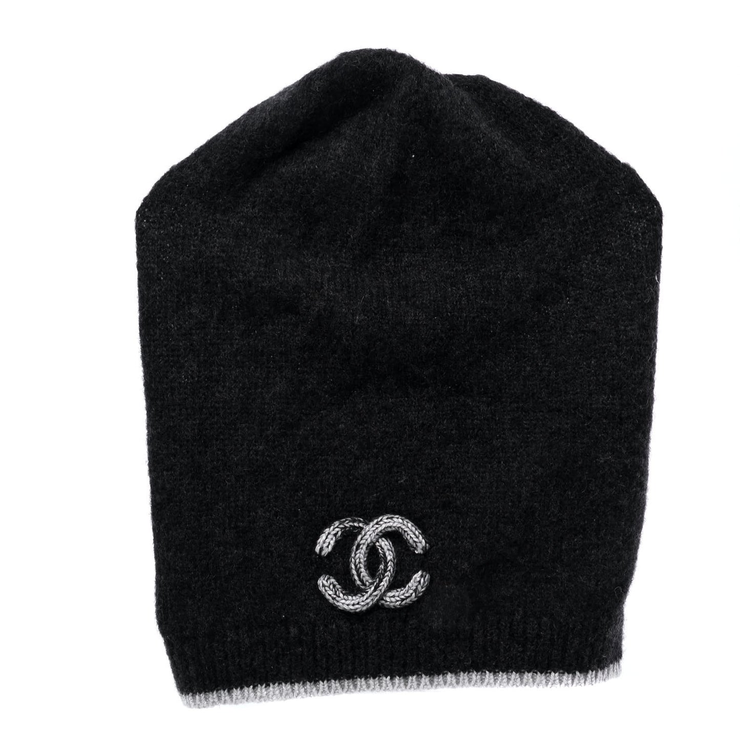 Cashmere Blend CC Beanie Hat Dark Grey