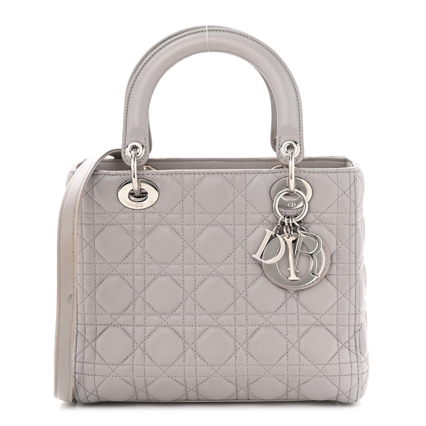 Lambskin Cannage Medium Lady Dior Grey