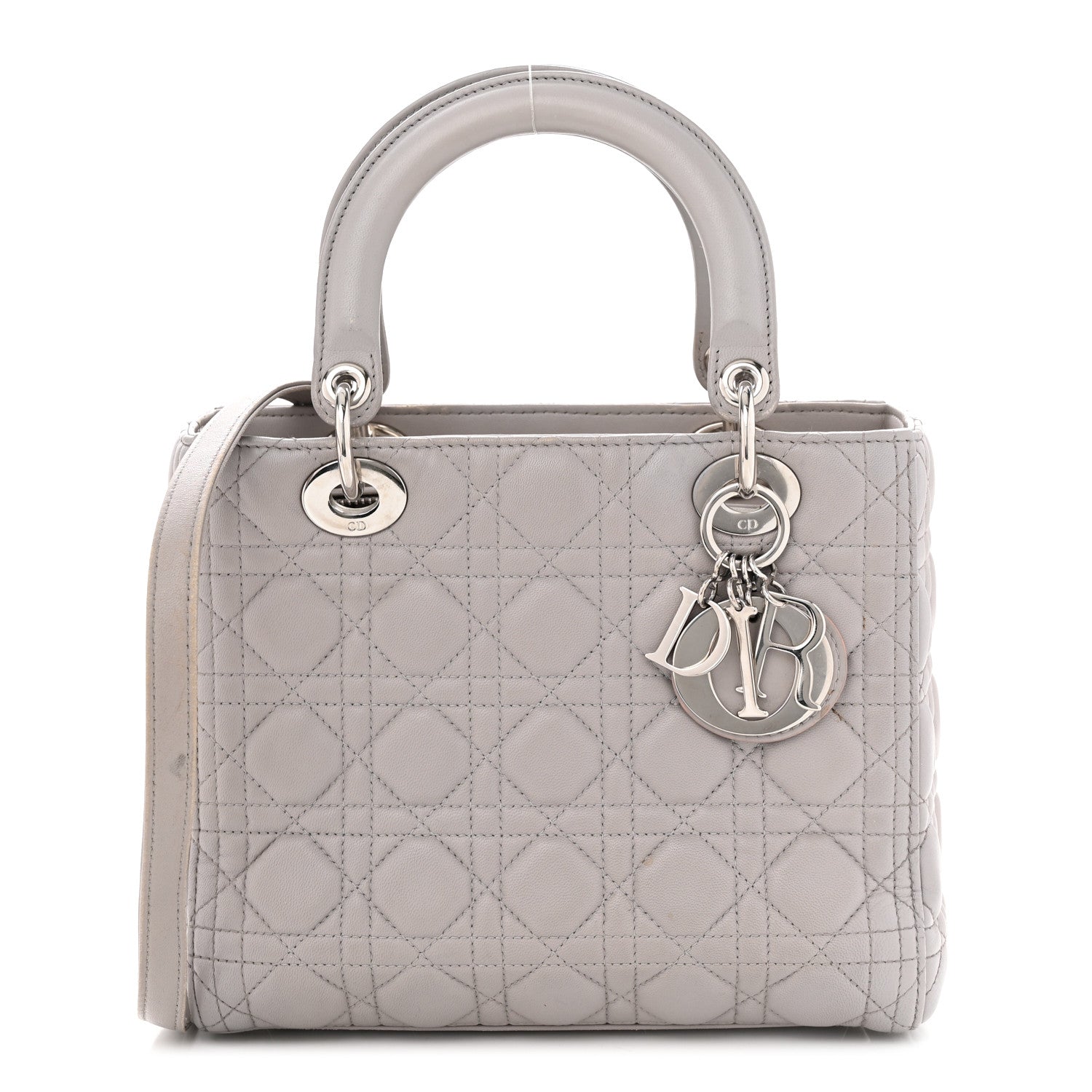 Christian Dior Lambskin Cannage Medium Lady Dior Grey 1 of 16