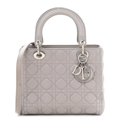 Christian Dior Lambskin Cannage Medium Lady Dior Grey 1 of 16