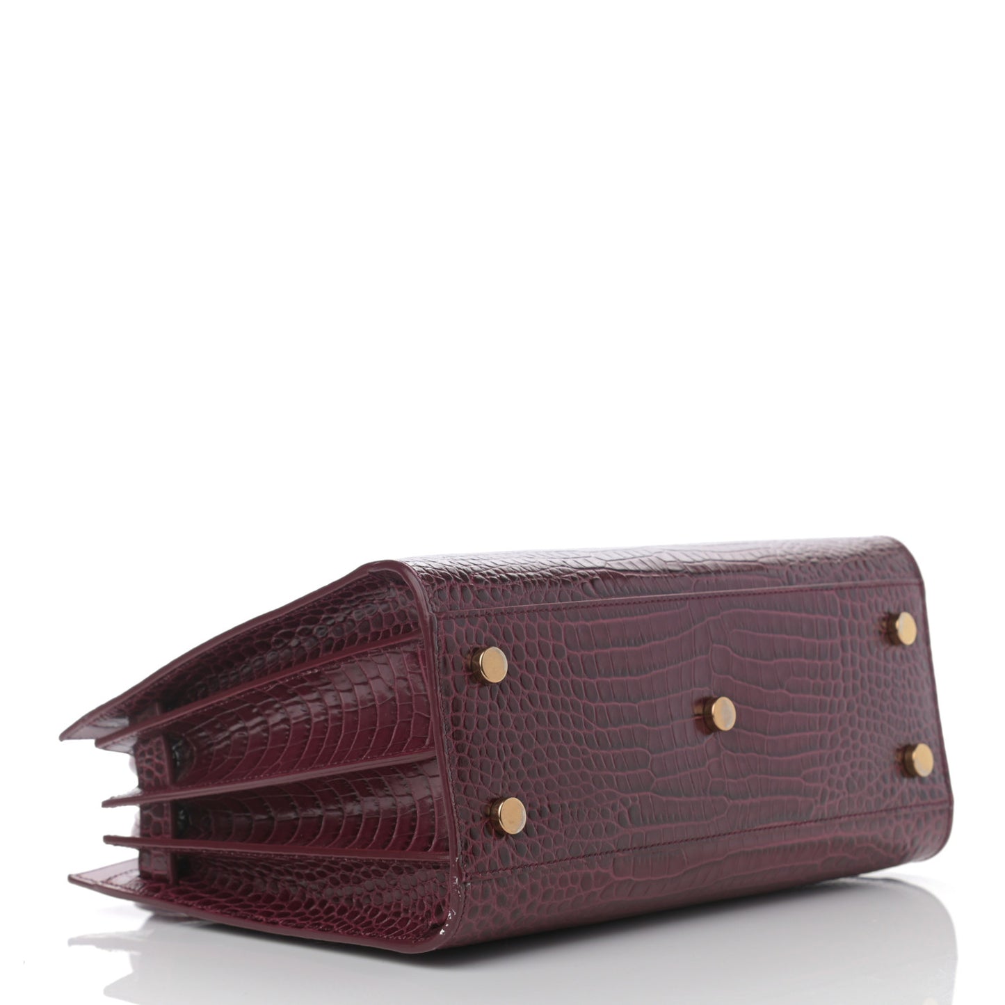Calfskin Crocodile Embossed Baby Sac De Jour Rouge