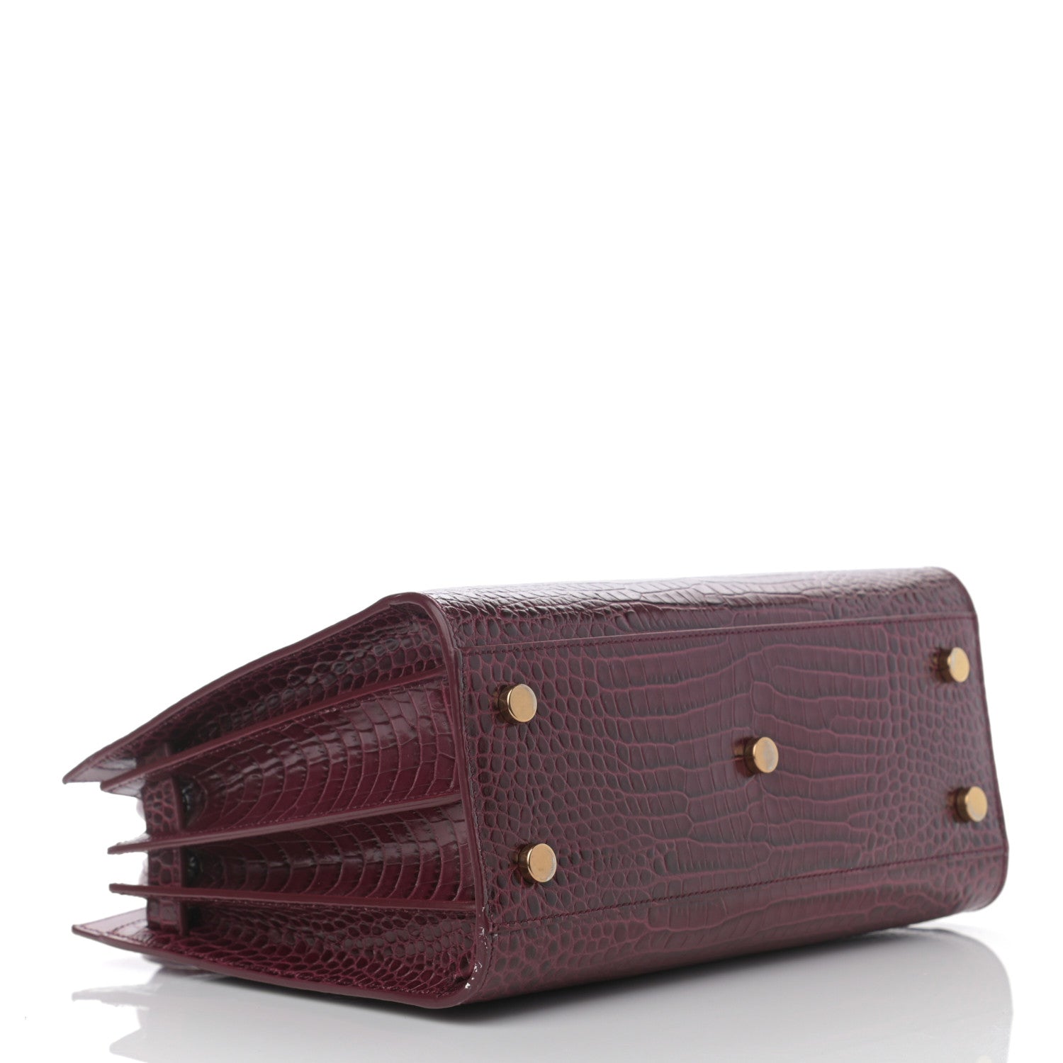 Saint Laurent Calfskin Crocodile Embossed Baby Sac De Jour Rouge 3 of 13