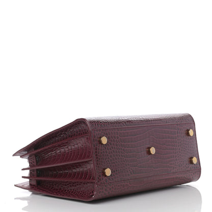 Saint Laurent Calfskin Crocodile Embossed Baby Sac De Jour Rouge 3 of 13