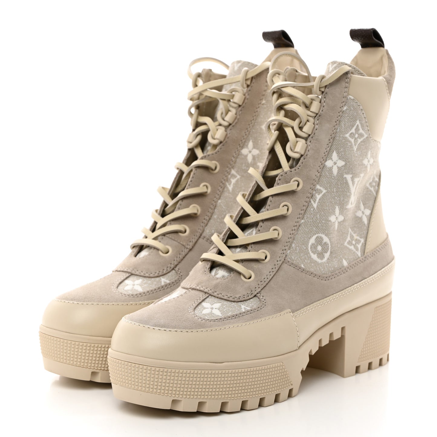 Suede Calfskin Laureate Platform Desert Boots 39 Taupe