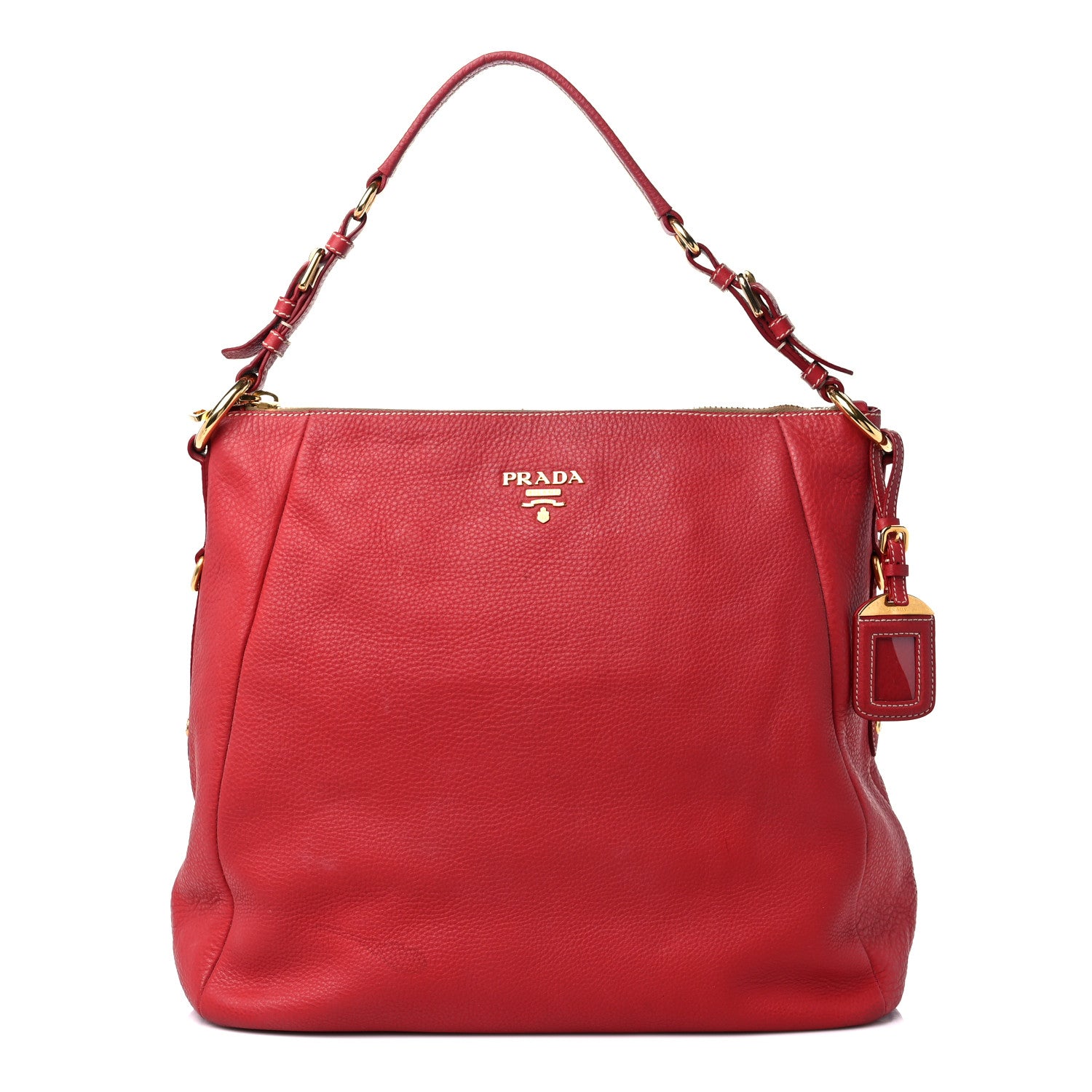 Prada Vitello Phenix Hobo Rosso 1 of 15