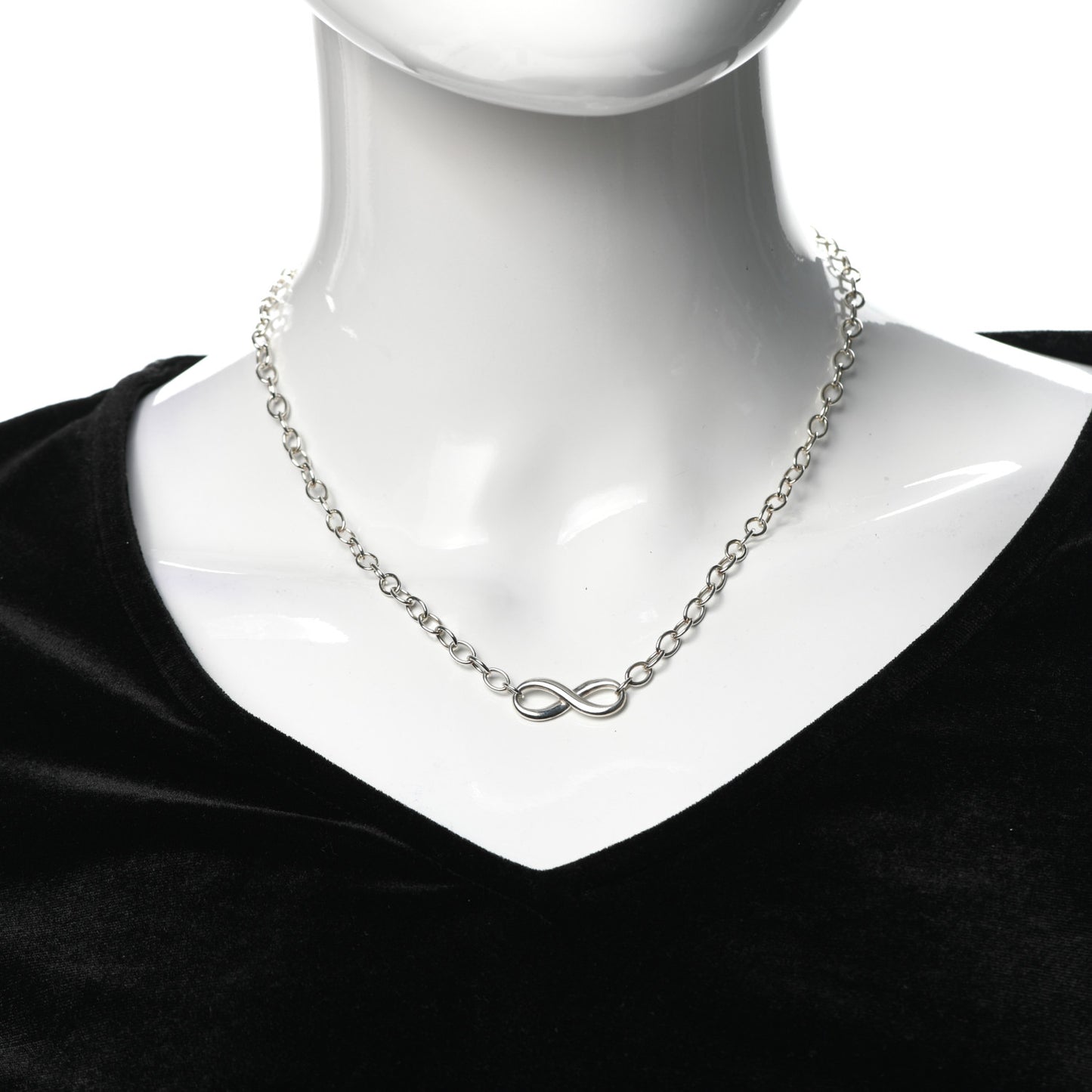 Sterling Silver Narrow Infinity Link Necklace