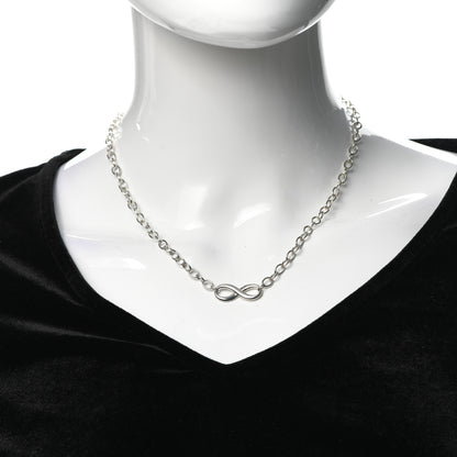 Tiffany Sterling Silver Narrow Infinity Link Necklace 2 of 5
