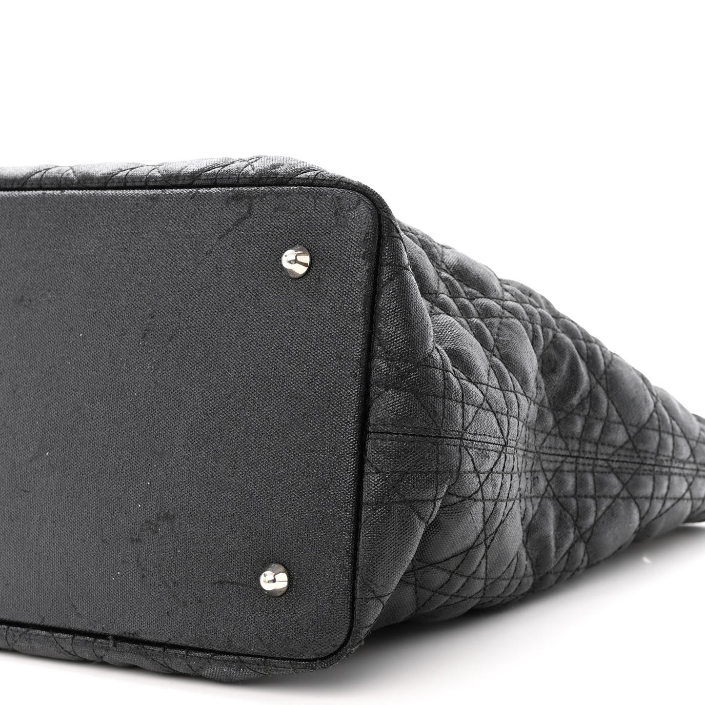 Coated Canvas Cannage Medium Panarea Tote Black