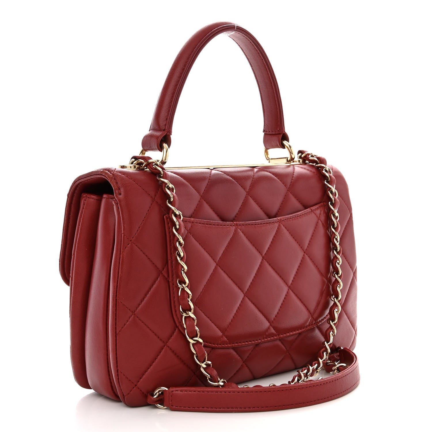 Chanel Lambskin Quilted Small Trendy CC Flap Dual Handle Bag Red 3 of 11
