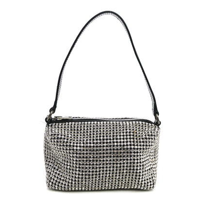 Alexander Wang Mesh Crystal Rhinestone Mini Heiress Pouch Black Silver 1 of 10