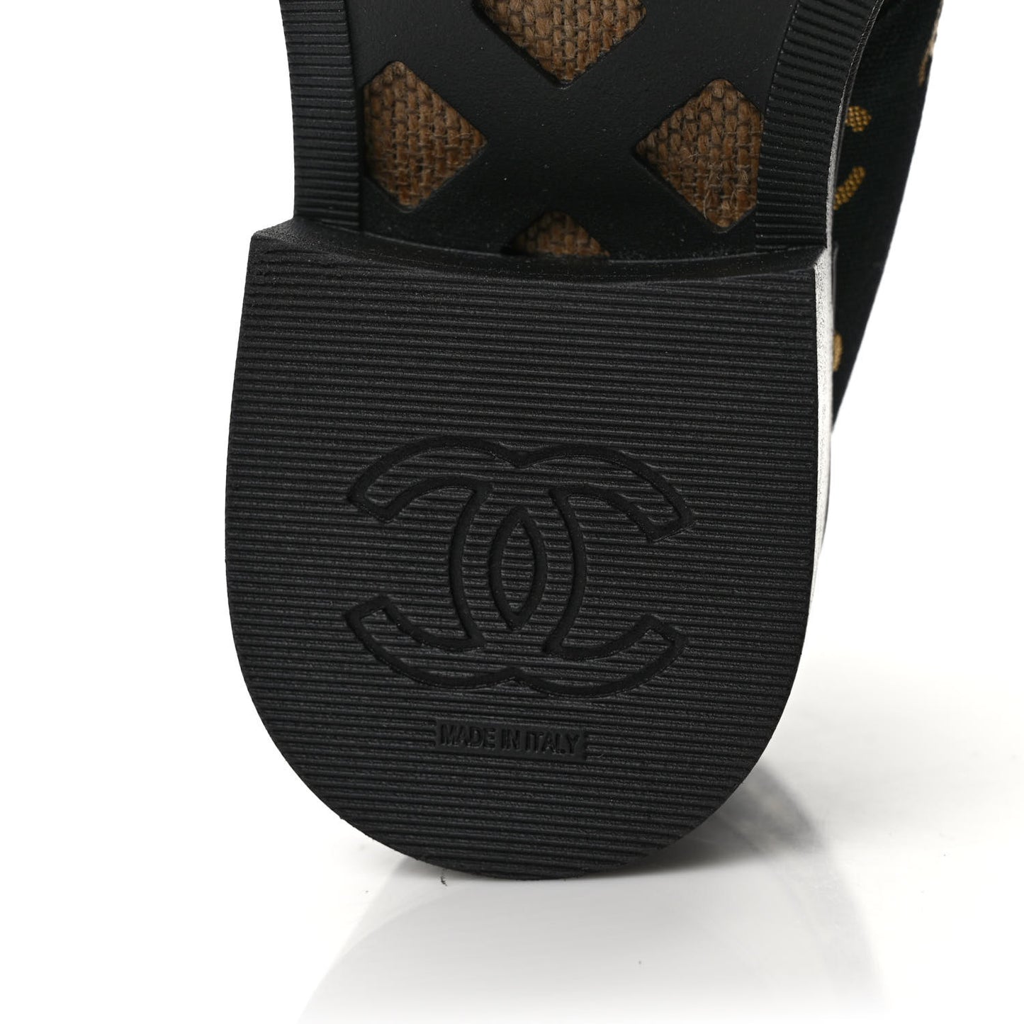 Lambskin Shearling Canvas CC Lace Up Boots 38 Black Gold