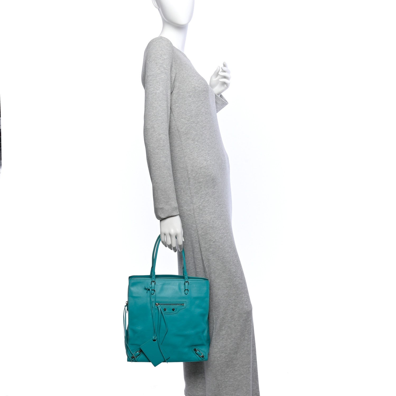 Balenciaga Veau Papier Tote Turquoise 2 of 11