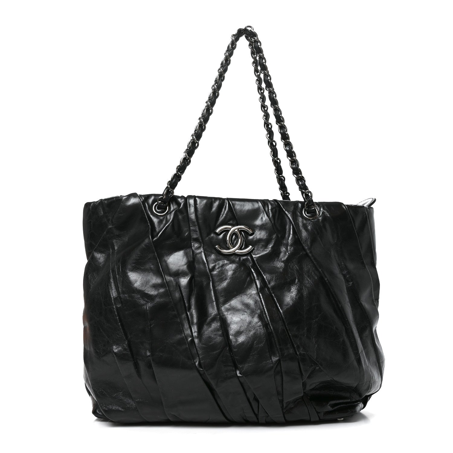 Chanel Glazed Calfskin Large Twisted Tote Black 1 of 10