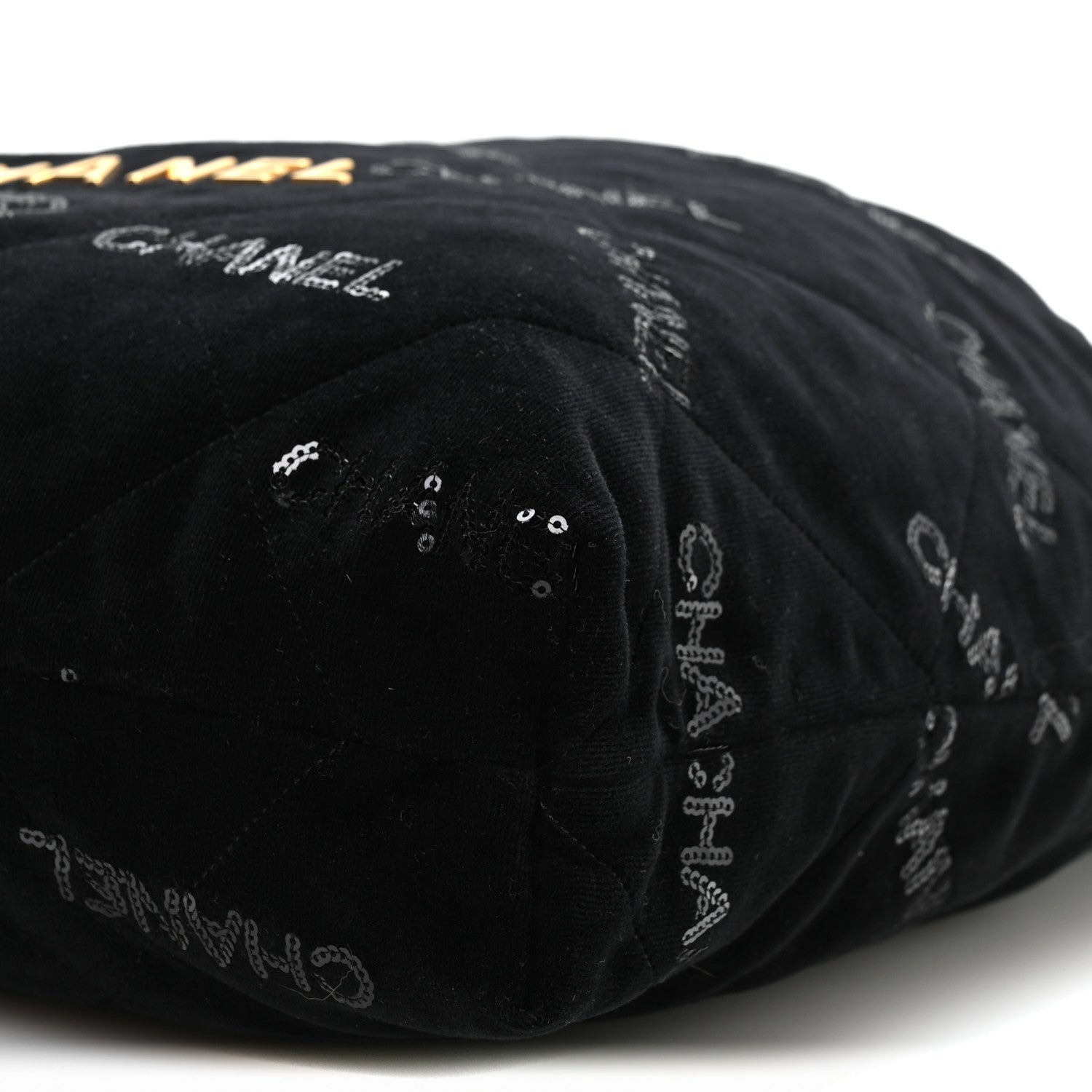 Chanel Velvet Sequin Quilted Chanel 22 Black 11 of 12