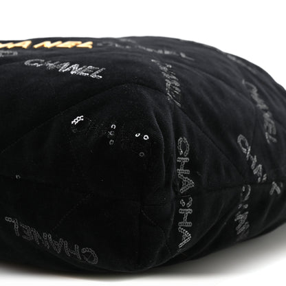 Chanel Velvet Sequin Quilted Chanel 22 Black 11 of 12