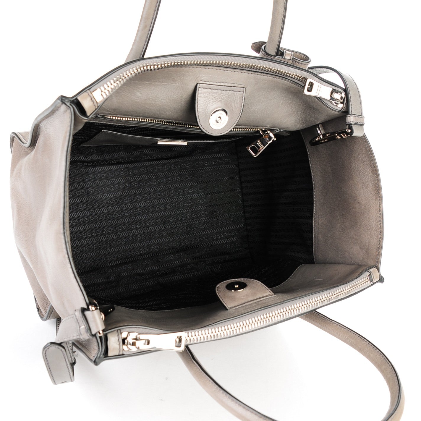 Glace Calf Twin Pocket Tote Marmo